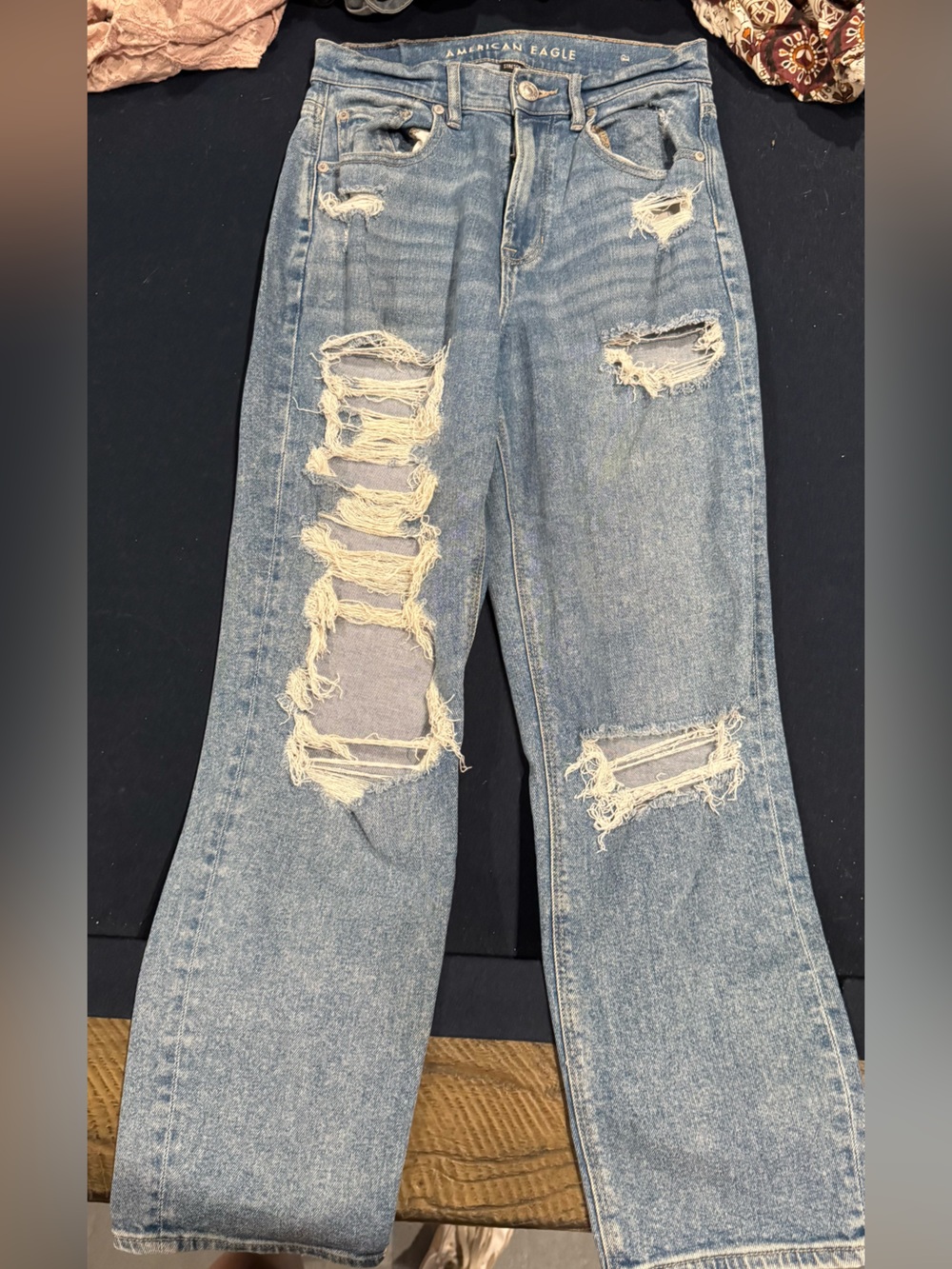 American Eagle Outfitters Light Blue Distressed Skinny Jeans